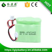 Batería recargable del teléfono de la batería del nimh de 2 / 3aa 3.6v 600mah